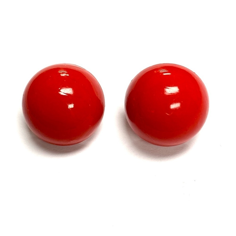 Vintage Untested Red Bakelite Button Pierced Earr… - image 5
